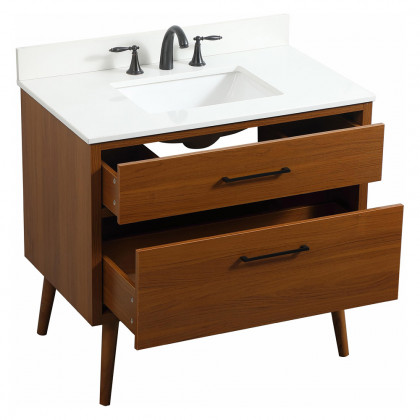 Elegant Bathroom Vanity - Teak (VF41036MTK-BS)