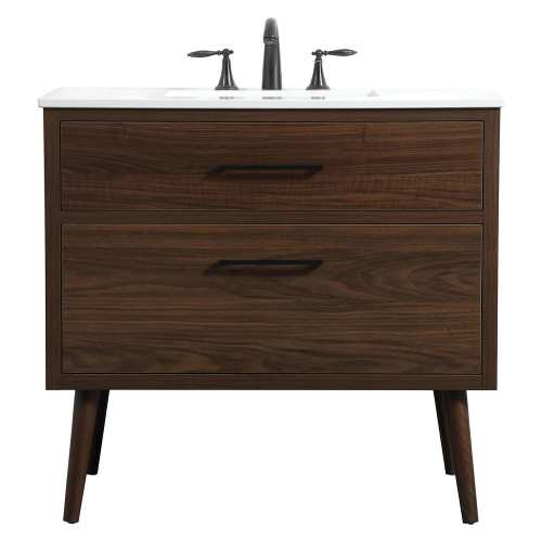 Elegant Bathroom Vanity - Walnut (VF41036MWT)