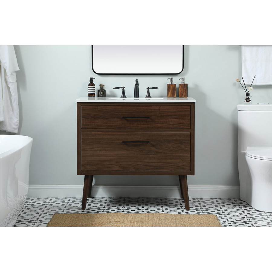 Elegant Bathroom Vanity - Walnut (VF41036MWT)