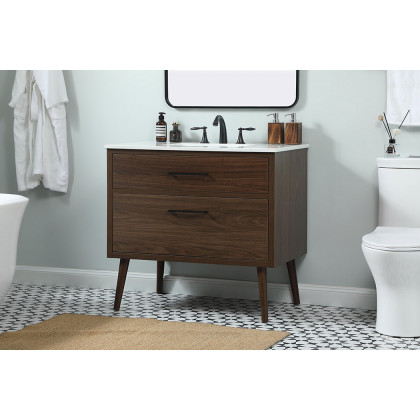Elegant Bathroom Vanity - Walnut (VF41036MWT)