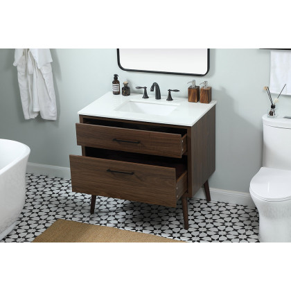 Elegant Bathroom Vanity - Walnut (VF41036MWT)