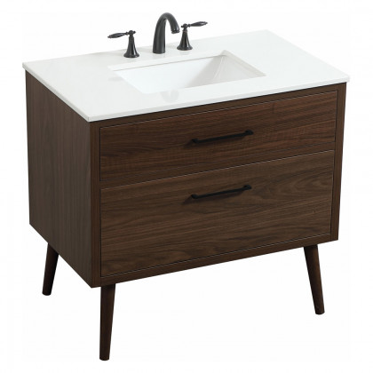 Elegant Bathroom Vanity - Walnut (VF41036MWT)