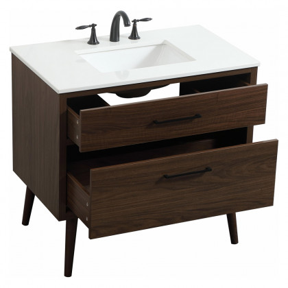 Elegant Bathroom Vanity - Walnut (VF41036MWT)