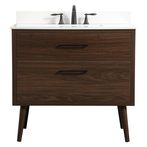 Elegant Bathroom Vanity - Walnut (VF41036MWT-BS)