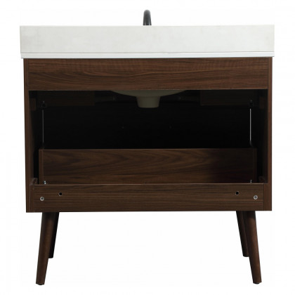 Elegant Bathroom Vanity - Walnut (VF41036MWT-BS)