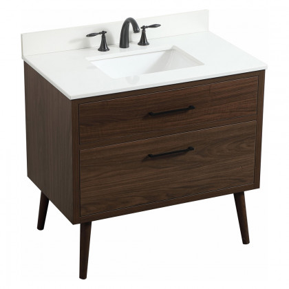 Elegant Bathroom Vanity - Walnut (VF41036MWT-BS)