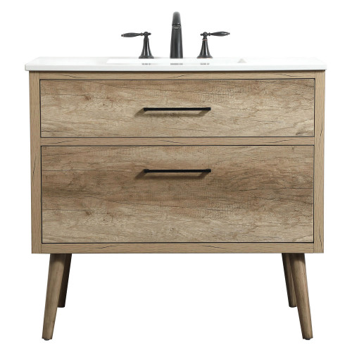 Elegant Bathroom Vanity - Natural Oak (VF41036NT)