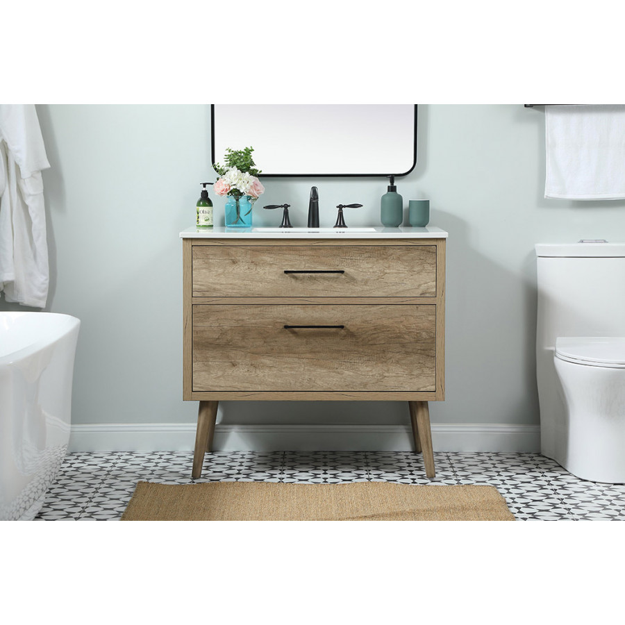 Elegant Bathroom Vanity - Natural Oak (VF41036NT)