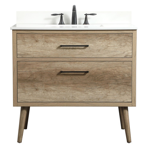 Elegant Bathroom Vanity - Natural Oak (VF41036NT-BS)
