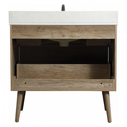 Elegant Bathroom Vanity - Natural Oak (VF41036NT-BS)