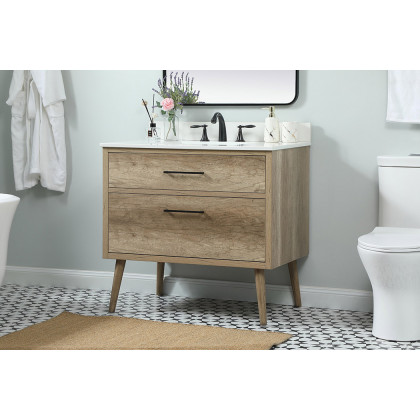 Elegant Bathroom Vanity - Natural Oak (VF41036NT-BS)