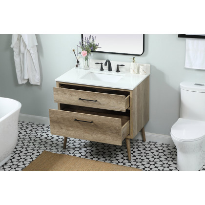 Elegant Bathroom Vanity - Natural Oak (VF41036NT-BS)