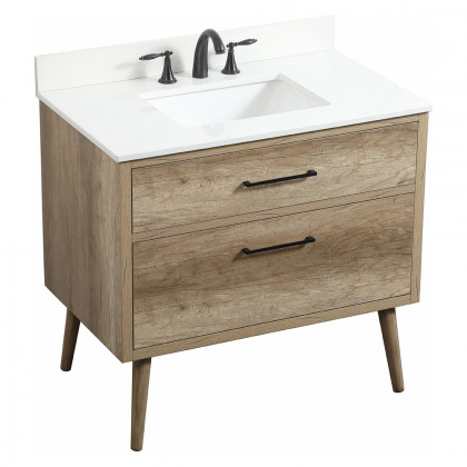 Elegant Bathroom Vanity - Natural Oak (VF41036NT-BS)