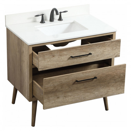 Elegant Bathroom Vanity - Natural Oak (VF41036NT-BS)