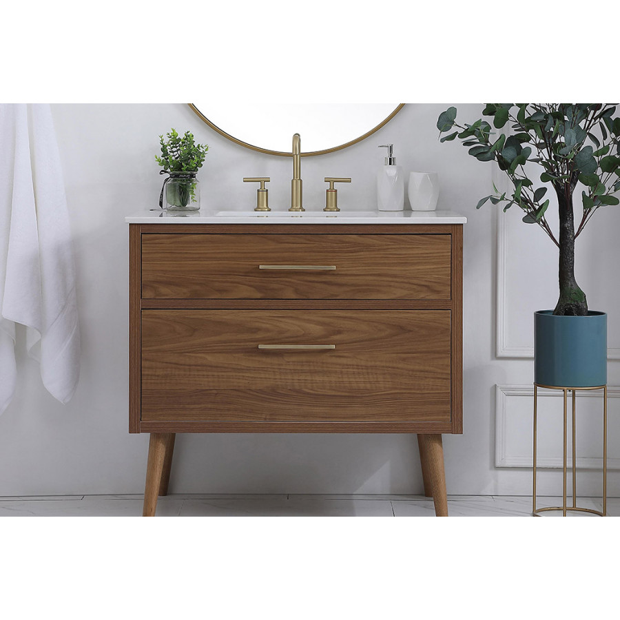 Elegant Bathroom Vanity - Walnut Brown (VF41036WB)