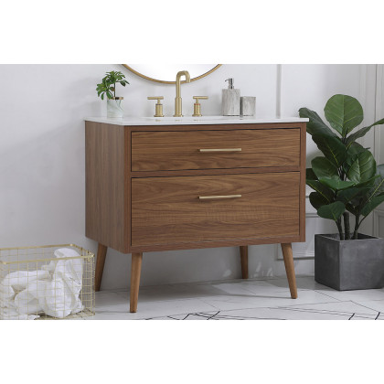 Elegant Bathroom Vanity - Walnut Brown (VF41036WB)