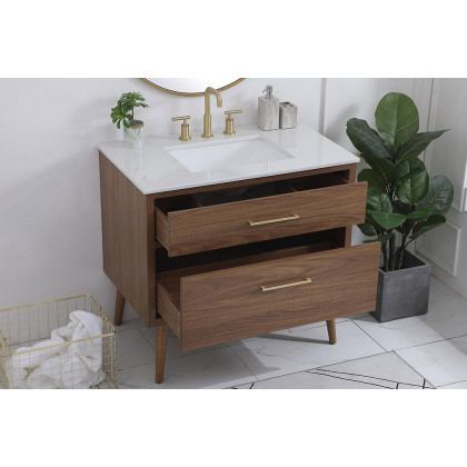 Elegant Bathroom Vanity - Walnut Brown (VF41036WB)