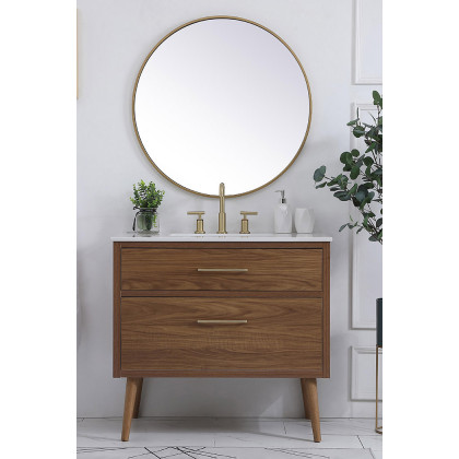 Elegant Bathroom Vanity - Walnut Brown (VF41036WB)