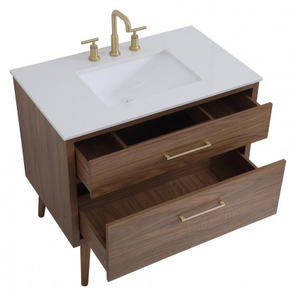 Elegant Bathroom Vanity - Walnut Brown (VF41036WB)