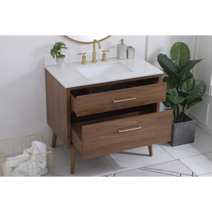 Elegant Bathroom Vanity - Walnut Brown (VF41036WB-BS)