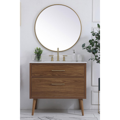Elegant Bathroom Vanity - Walnut Brown (VF41036WB-BS)