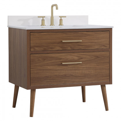 Elegant Bathroom Vanity - Walnut Brown (VF41036WB-BS)
