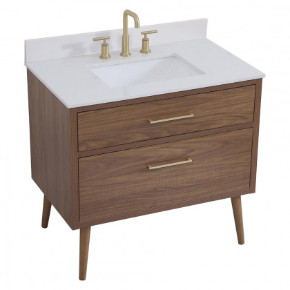 Elegant Bathroom Vanity - Walnut Brown (VF41036WB-BS)