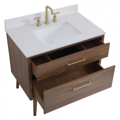 Elegant Bathroom Vanity - Walnut Brown (VF41036WB-BS)