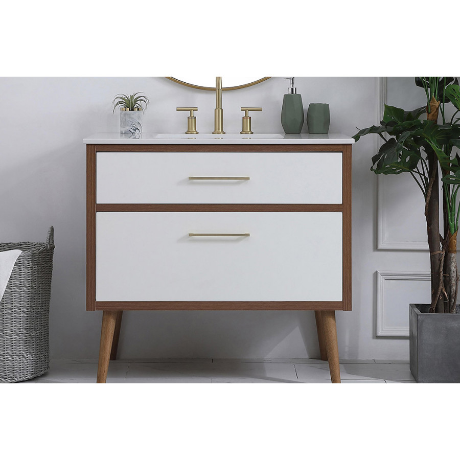 Elegant Bathroom Vanity - White (VF41036WH)