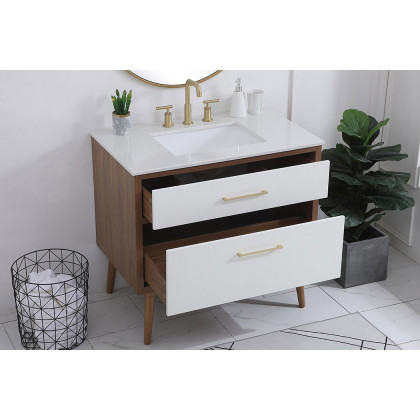 Elegant Bathroom Vanity - White (VF41036WH)