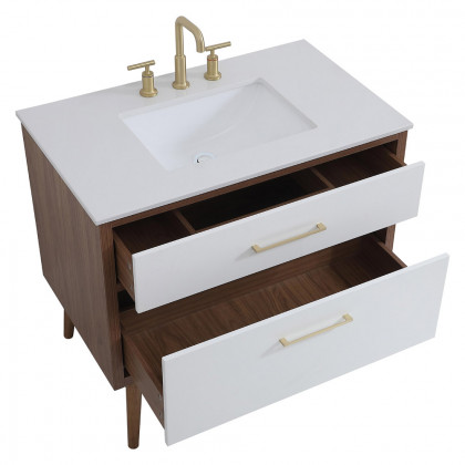 Elegant Bathroom Vanity - White (VF41036WH)