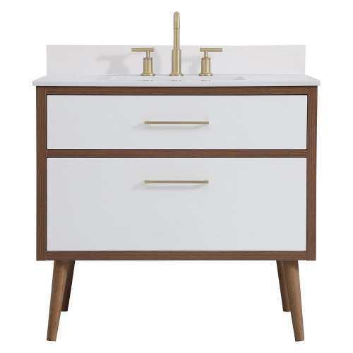 Elegant Bathroom Vanity - White (VF41036WH-BS)