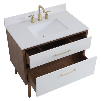 Elegant Bathroom Vanity - White (VF41036WH-BS)