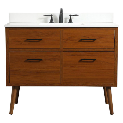 Elegant Bathroom Vanity - Teak (VF41042MTK-BS)