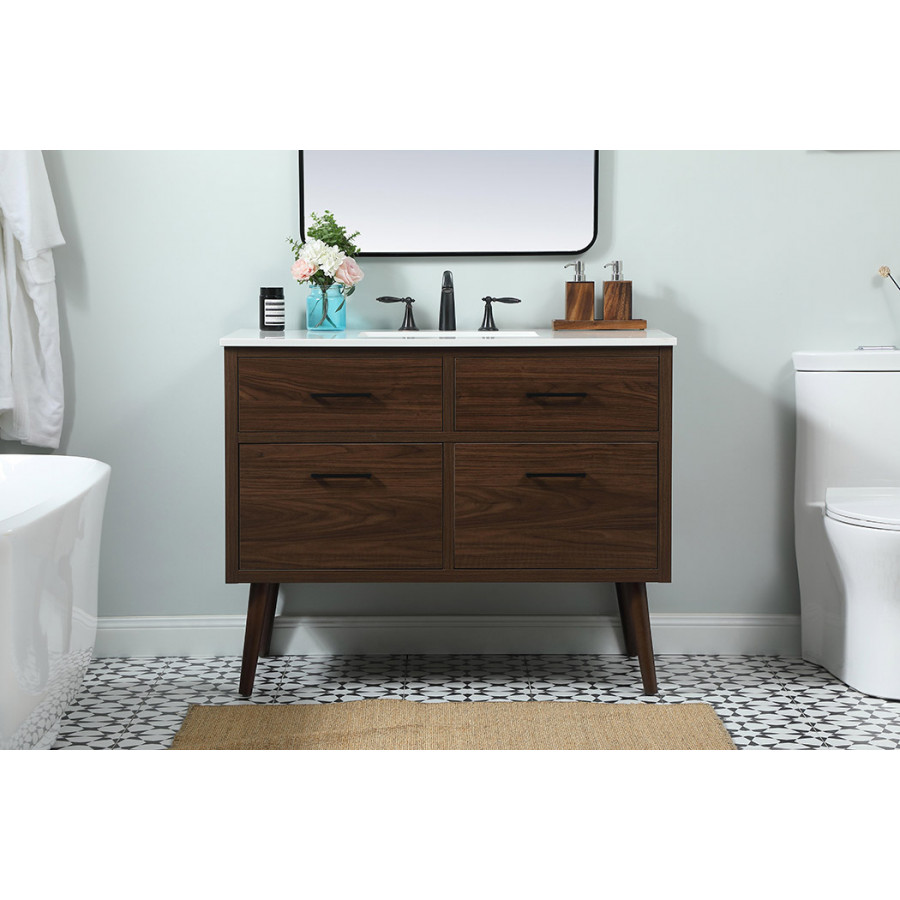 Elegant Bathroom Vanity - Walnut (VF41042MWT)