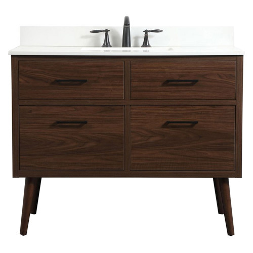 Elegant Bathroom Vanity - Walnut (VF41042MWT-BS)
