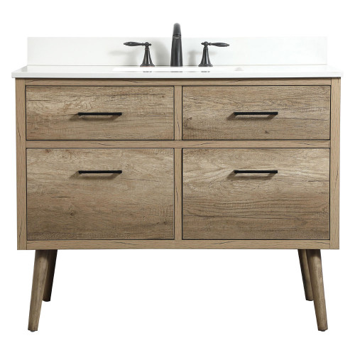 Elegant Bathroom Vanity - Natural Oak (VF41042NT-BS)