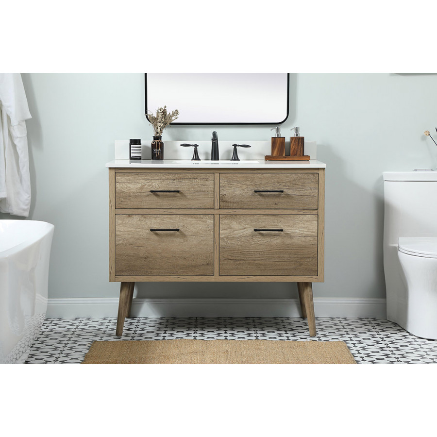 Elegant Bathroom Vanity - Natural Oak (VF41042NT-BS)