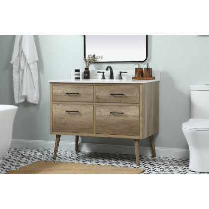 Elegant Bathroom Vanity - Natural Oak (VF41042NT-BS)
