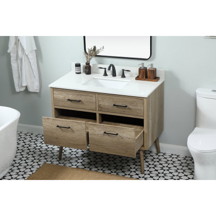 Elegant Bathroom Vanity - Natural Oak (VF41042NT-BS)