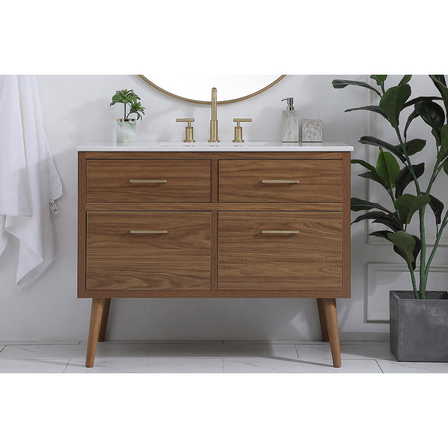 Elegant Bathroom Vanity - Walnut Brown (VF41042WB)