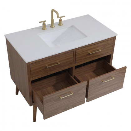 Elegant Bathroom Vanity - Walnut Brown (VF41042WB)