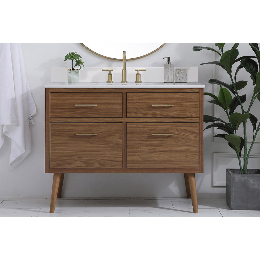 Elegant Bathroom Vanity - Walnut Brown (VF41042WB-BS)