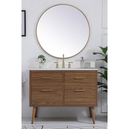 Elegant Bathroom Vanity - Walnut Brown (VF41042WB-BS)