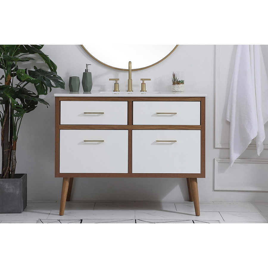 Elegant Bathroom Vanity - White (VF41042WH)
