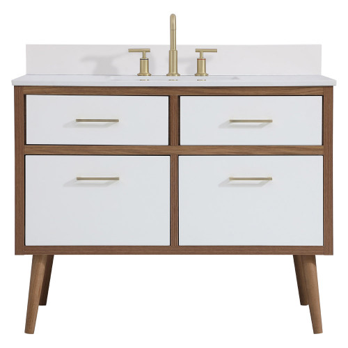 Elegant Bathroom Vanity - White (VF41042WH-BS)
