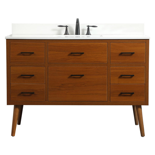 Elegant Bathroom Vanity - Teak (VF41048MTK-BS)