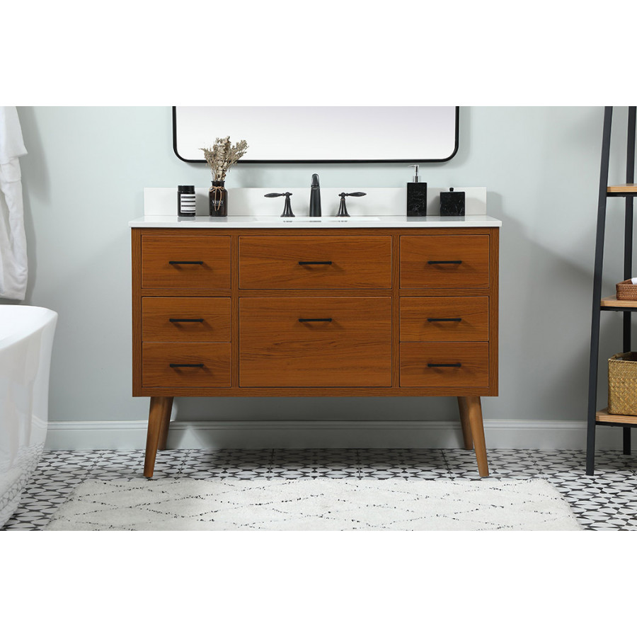Elegant Bathroom Vanity - Teak (VF41048MTK-BS)