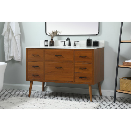 Elegant Bathroom Vanity - Teak (VF41048MTK-BS)