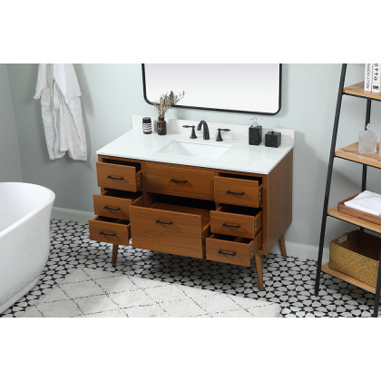 Elegant Bathroom Vanity - Teak (VF41048MTK-BS)
